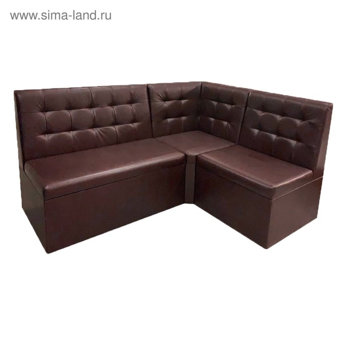 Кухонный уголок «АЛЕКС», экокожа, 1630×500×950 мм, TEOS BROWN